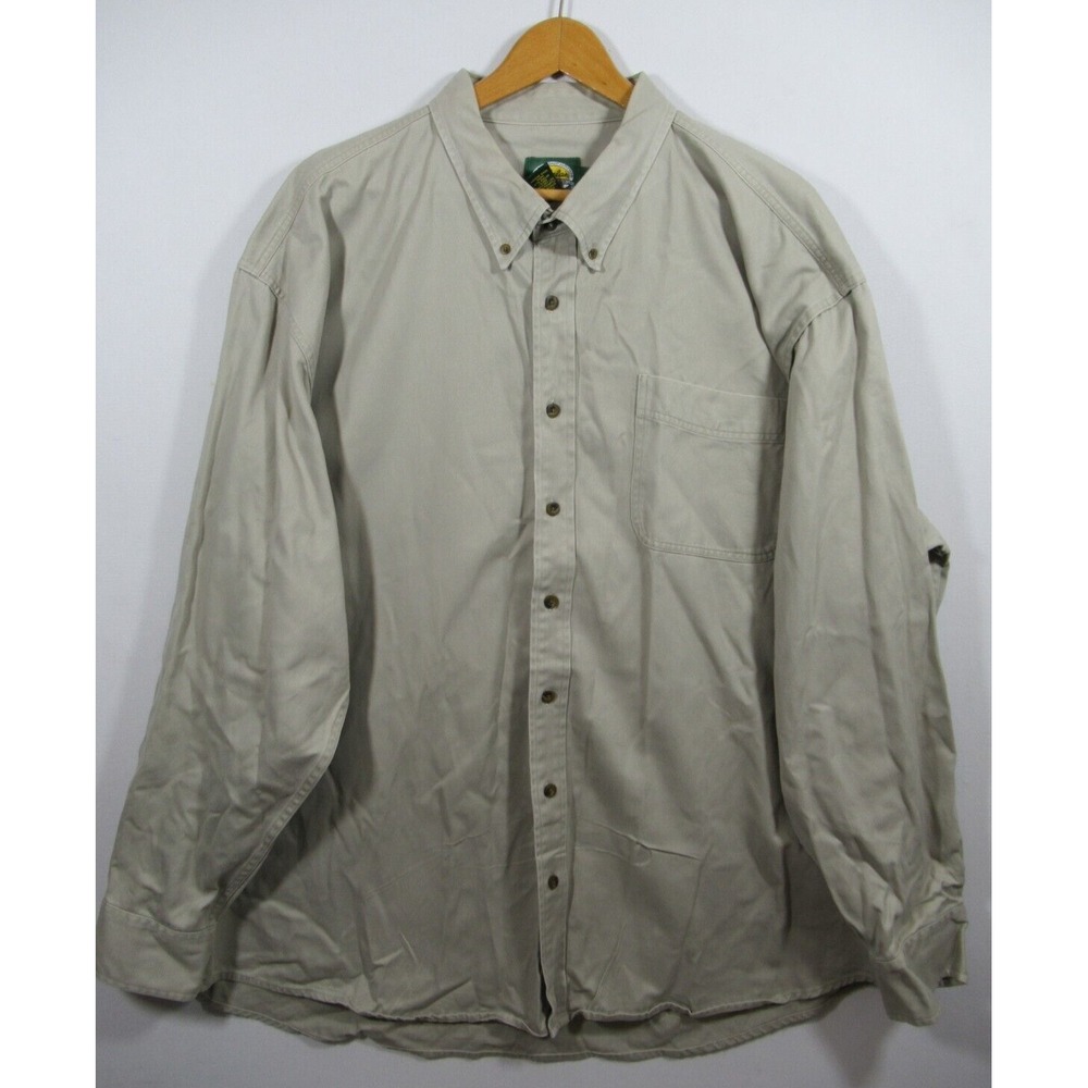 Cabela's Canvas Button Up Shirt Tall Men 3XLT Beige
